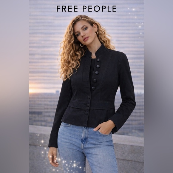 PRICED to GO- FREE PEOPLE Military-Style one button missing/ still stylish - Picture 8 of 13